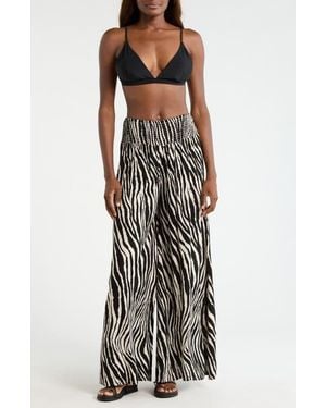 Elan Print Cover-Up Palazzo Pants - Multicolor