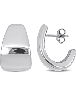Julianna B Semi Hoop Earrings - White