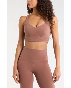 Zella Studio Luxe Sweetheart Sports Bra - Red