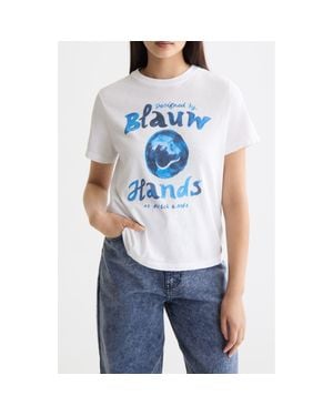 Scotch & Soda Earth Washed Graphic T-Shirt - Blue