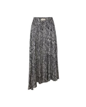 Pcfg Pure Silk Zebra Long Skirt - Gray