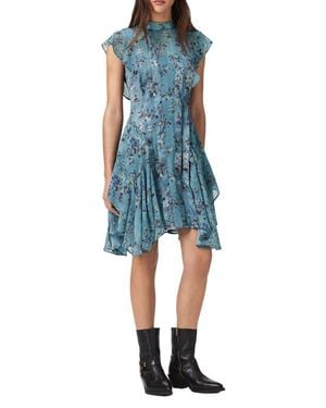 AllSaints Fleur Handkerchief Hem Dress - Blue