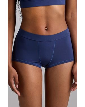 OXER Luxe Bold Stretch Modal Boyshorts - Blue