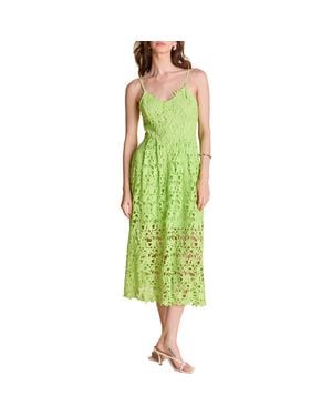 Endless Rose Lace Spaghetti Strap Midi Dress - Green