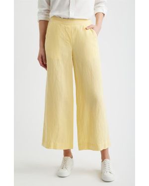 Frank & Eileen Maisie Wide Leg Linen Pants - Yellow