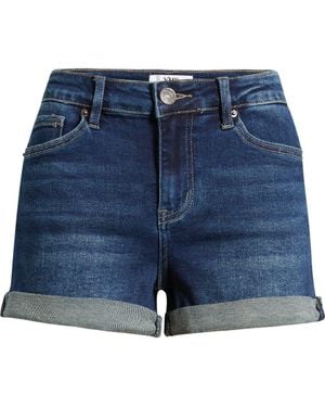 YMI Cuffed Denim Shorts - Blue