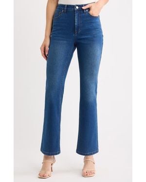 Anne Klein Leo High Waist Bootcut Jeans - Blue