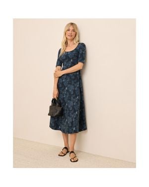 Pact Fit & Flare Signature Scoop Dress - Blue