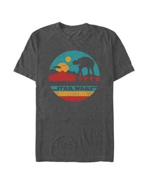 Star Wars At-At Retro Circle Graphic T-Shirt - Gray