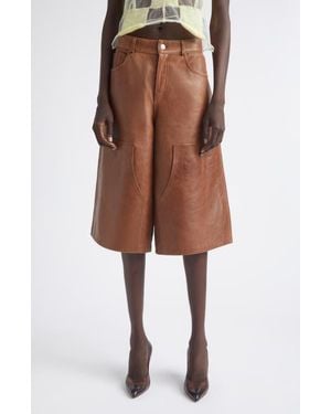 Haikure Legacy Leather Bermuda Shorts - Brown