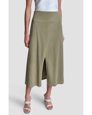 DKNY Arid A-Line Knit Midi Skirt - Green