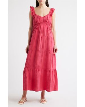 City Blues Empire Waist Maxi Dress - Red