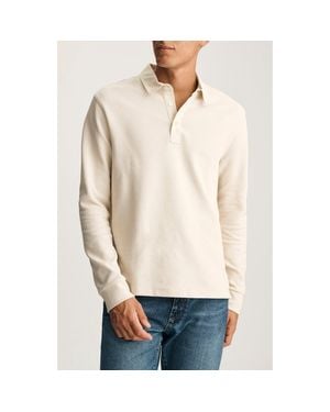 Mavi Contrast Collar Long Sleeve Polo - Natural