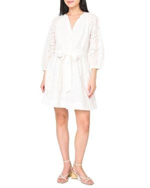 Gibsonlook Cotton Eyelet Shirtdress - White
