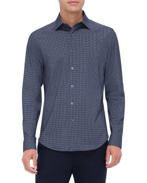 Bugatchi James Ooohcotton Geometric Print Button-Up Shirt - Blue