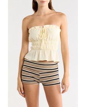 PacSun Paige Smocked Crop Top - Multicolor