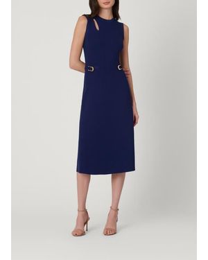 Shoshanna Buckle Knit Fleur Dress - Blue