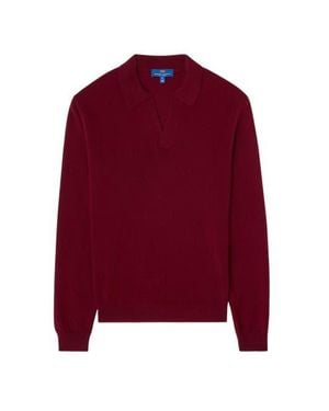 Robert Talbott Parsons Johnny Collar Sweater - Red