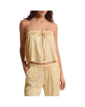 Etam Baie Crop Pajama Camisole - Natural