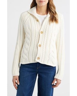 Frank & Eileen Cotswolds Cable Stitch Cardigan - Natural