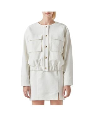 Grey Lab Pocket Collarless Jacket - Gray