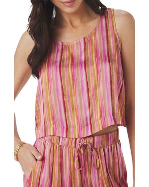 Splendid Maven Stripe Crop Tank - Pink