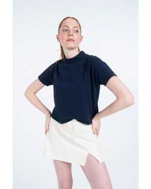 Sierra Madre Golf The Mock Neck Tee - Blue