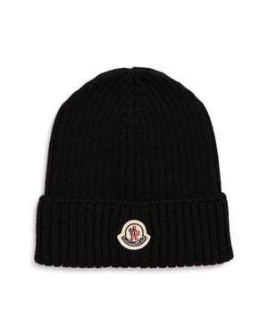 Moncler Rib Virgin Wool Beanie - Black