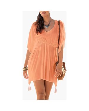 Lascana Tassel Detail V-Neck Cover Up - Orange