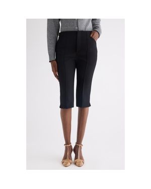 Chloé Tailored Wool Crepe Capri Pants - Black