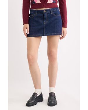 BP. Low Rise Denim Miniskirt - Blue