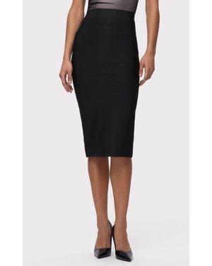 Hervé Léger Icon Bandage Pencil Skirt - Black