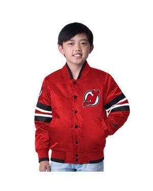 Starter Youth New Jersey Devils Scout 1 Full-Snap Varsity Jacket - Red