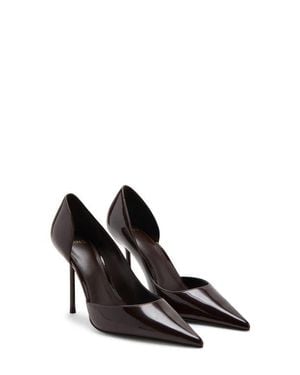 Mango Half D'Orsay Pointed Toe Pump - Black
