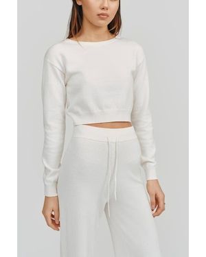 Kathryn Mccarron Astrid Long Sleeve Crop Sweater - Gray