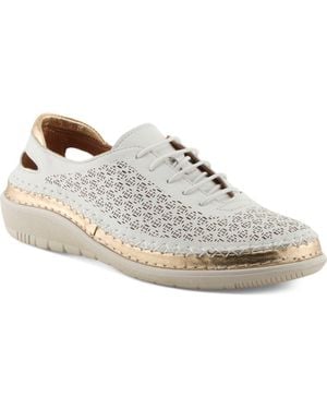 Spring Step Janell Laser Cut Sneaker - White
