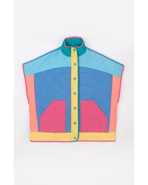 Mokuyobi Quilted Poncho Vest - Blue