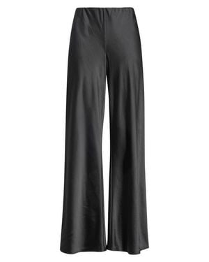 Open Edit Satin Wide Leg Pull On Pants - Black
