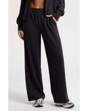 Zella Ultrasoft Knit High Waist Straight Leg Pants - Black