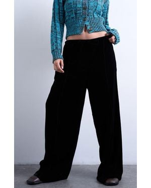 TOPSHOP Drawstring Wide Leg Pants - Black
