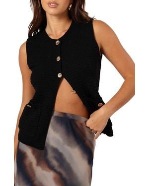 Petal & Pup Blair Button-Up Sweater Vest - Black