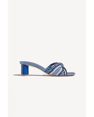 Amambaih Jimena Heel Mules - Blue
