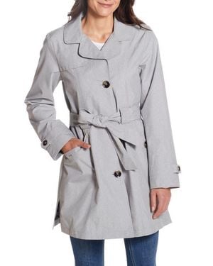Gallery Belted Raincoat - Gray