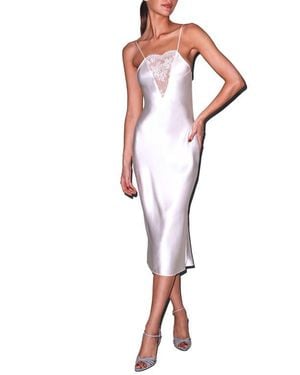 Fleur du Mal Frankie Lace Slip Dress - White