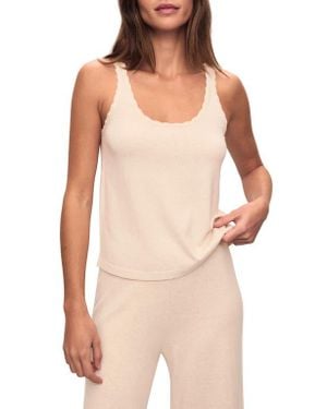 Eberjey Scoop Neck Lounge Sweater Tank - White