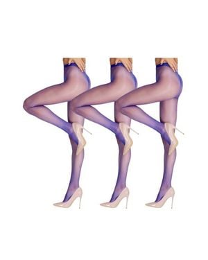 LECHERY 7-Pack Glossy Sheer Festival Tights - Blue
