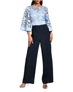 Coast Lace Kimono Sleeve Jumpsuit - Blue