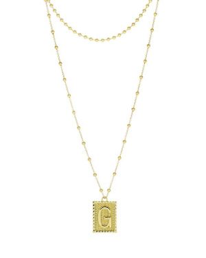 Panacea Initial B Dot Layered Pendant Necklace - White