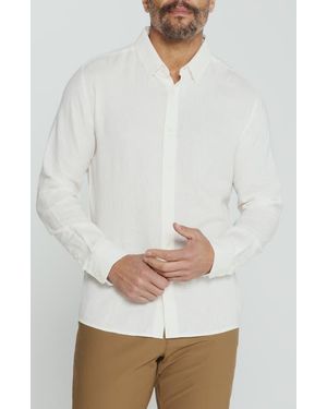 7 Diamonds Oasis Linen Blend Button-Up Shirt - White