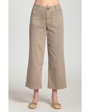 Apny Wide Leg Ankle Jeans - Natural